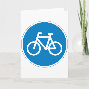 Cartão Sinal de Ciclovia Azul Símbolo de Estrada de Cicli