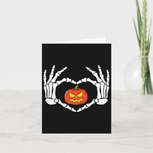 Cartão Sinal de Coração das Mãos Retro Halloween Figurume