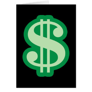 Cartão Sinal de Dólar