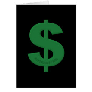 Cartão Sinal de dólar verde