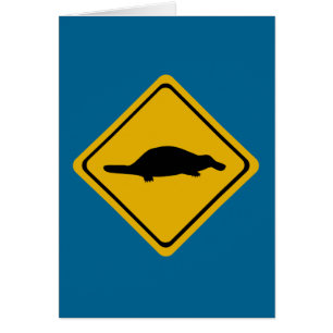 Cartão sinal de estrada do platypus