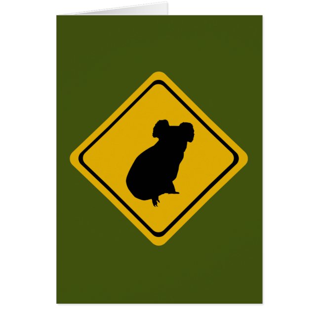 Cartão sinal de estrada koala (Frente)