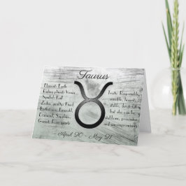 Cartão Sinal de Horoscópio Taurus Bull Feliz Aniversário