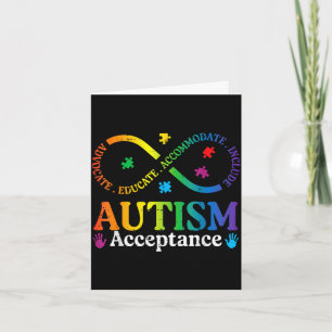 Cartão Sinal de infinito do autismo aceitação conscientiz