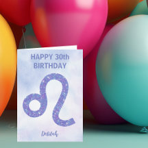 Sinal de Leão Astrologia Roxo Feliz Aniversário Fo