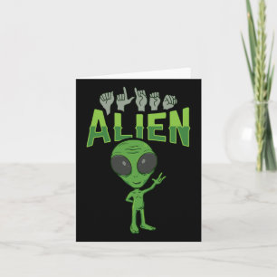 Cartão Sinal de mão ASL de alienígena Ily - Conscientizaç