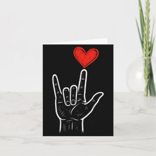 Cartão Sinal de Mão de Amor Asl Coração Dia dos Namorados