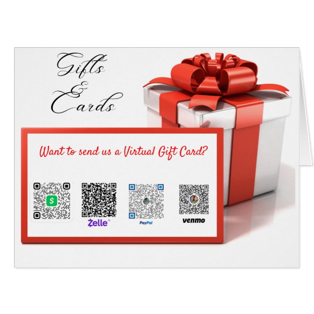 Cartão Sinal de Mesa do presente (Frente horizontal)