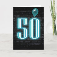 Sinal de Neon de 50º aniversário em Brick
