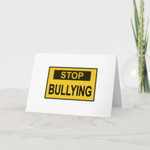 Cartão Sinal de Pare o Bullying amarelo
