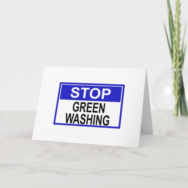 Cartão Sinal de Pare o Greenwashing (Frente)