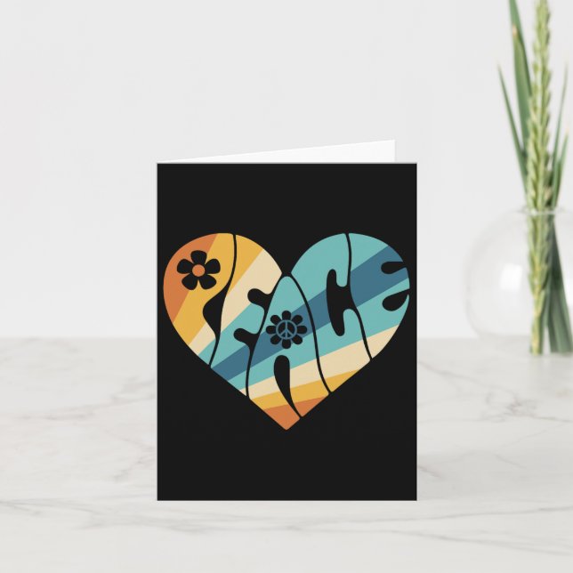 Cartão Sinal de Paz Amor 60 anos 70 Groovy Hippie Costume (Frente)