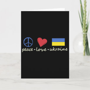 Cartão Sinal de Paz Amor Cores da Ucrânia Visual Retro Vi