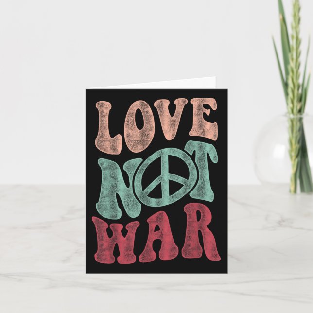 Cartão Sinal de Paz do Amor Não Guerra (Frente)