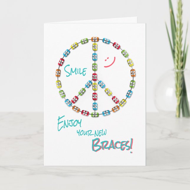 Cartão Sinal de paz dos Parabéns de New Braces (Frente)