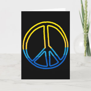 Cartão Sinal de Paz Nas Cores Da Ucrânia Amarelo E Azul