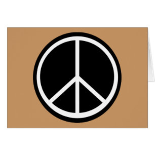 Cartão Sinal de paz retro branco preto clássico
