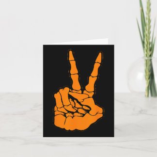 Cartão Sinal de Paz V Dedos Esqueleto Gráfico Legal Hallo