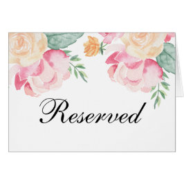 Cartão Sinal de reserva de casamento com flores rosa e pê