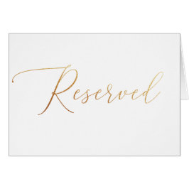 Cartão Sinal de Reserva de Casamento com Letra Dourada Mi