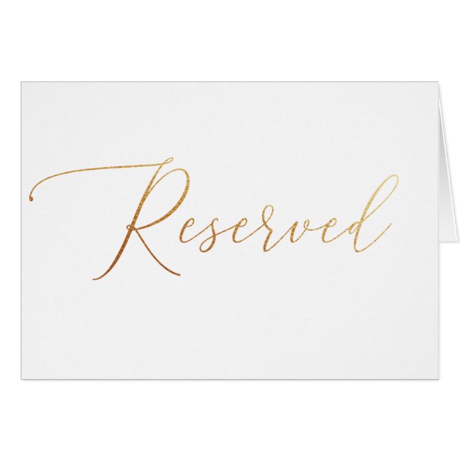 Cartão Sinal de Reserva de Casamento com Letra Dourada Mi (Frente horizontal)