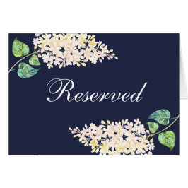 Cartão Sinal de reserva para casamento na marinha. Floral