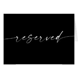Cartão Sinal de Reservado de Casamento Minimalista Preto