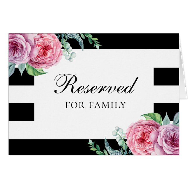 Cartão Sinal de reservado para casamento Boho. Flores de  (Frente horizontal)