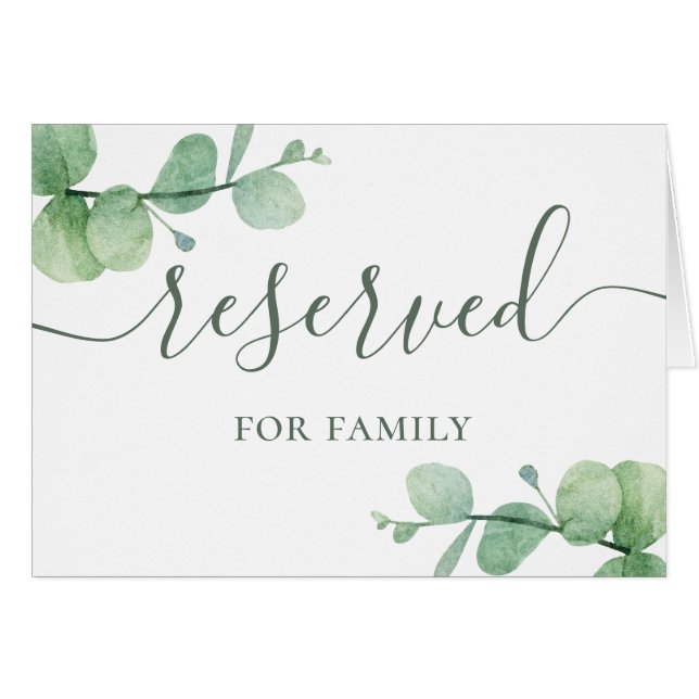 Cartão Sinal de reservado para casamento com fonte de euc (Frente horizontal)