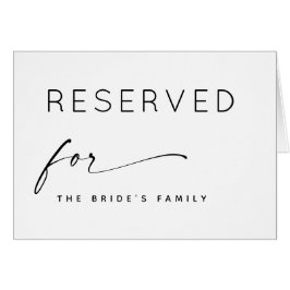 Cartão Sinal de Reservado para Casamento Minimalista Pret