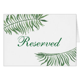 Cartão Sinal de reservado para casamento tropical. Mesa c