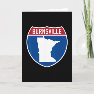 Cartão Sinal de rodovia interestadual do mapa de Burnsvil