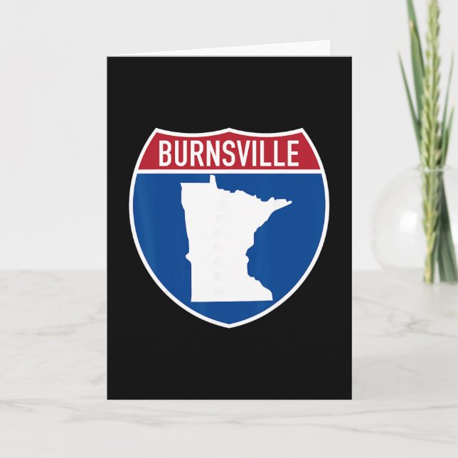 Cartão Sinal de rodovia interestadual do mapa de Burnsvil (Frente)