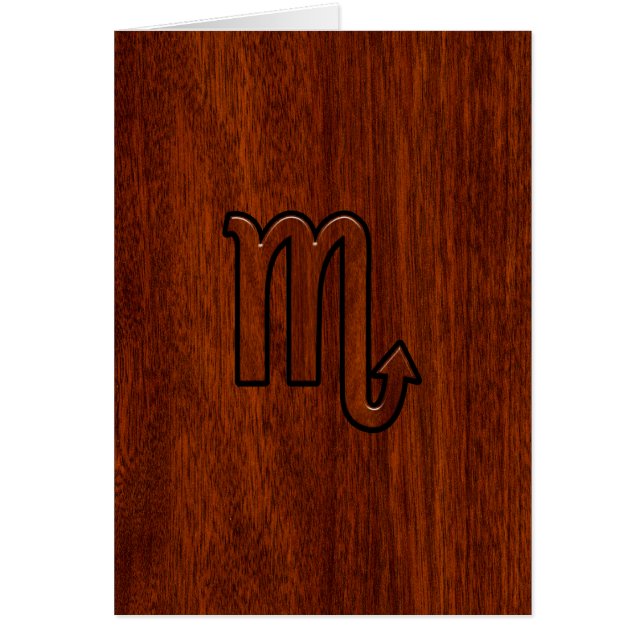 Cartão Sinal de Scorpio Zodiac no Estilo de Mahogany (Frente)