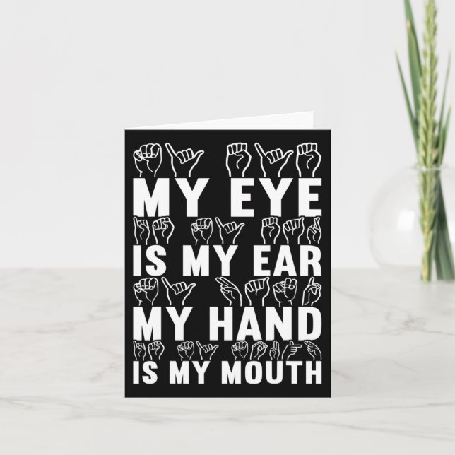 Cartão Sinal de Sinal Americano Sensibilização Deficiente (Frente)