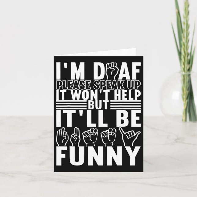 Cartão Sinal de Sinal Americano Sensibilização Deficiente (Frente)