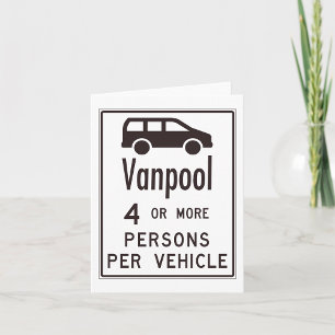 Cartão Sinal de Van Pool