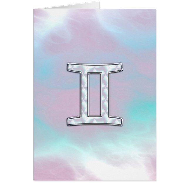 Cartão Sinal Gemini Zodiac da Mãe do Estilo Pérola (Frente)