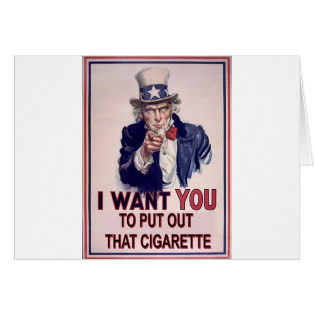 Cartão sinal não fumadores engraçado (Frente Horizontal)