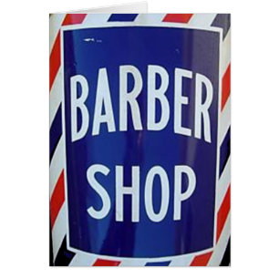 Cartão sinal velho da barbearia