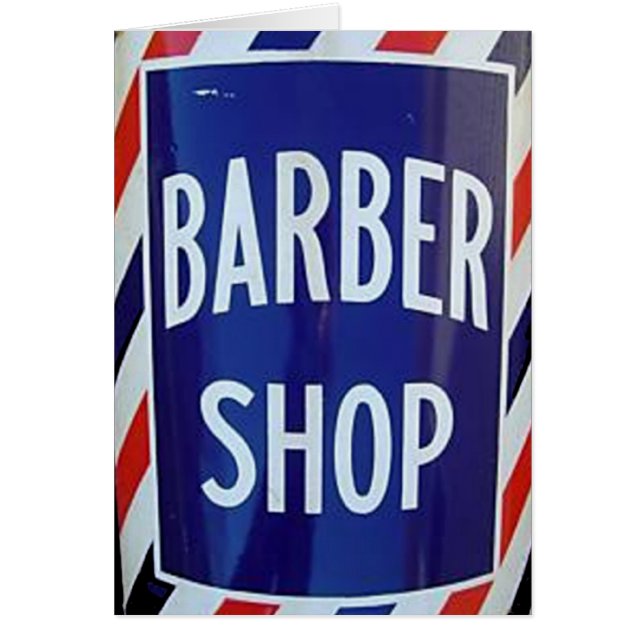 Cartão sinal velho da barbearia (Frente)