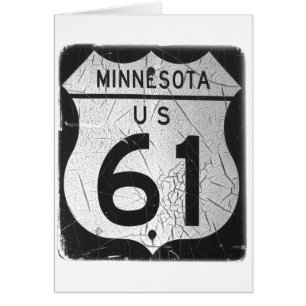 Cartão Sinal velho da estrada 61