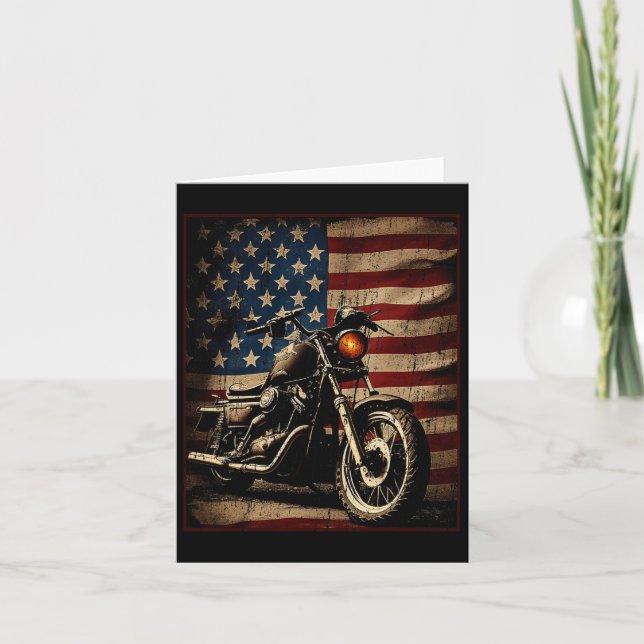 Cartão Sinalizador de Motocicleta Usa, Retro Biker (Frente)