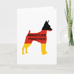 Cartão Sinalizador de Nome Pinscher Miniatura Silhueta