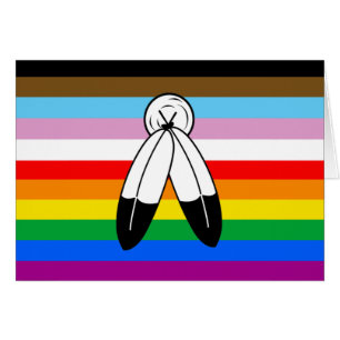 Cartão Sinalizador do Orgulho de Progresso LGBTQ+ com Doi