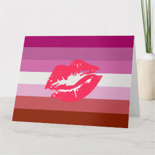 Cartão Sinalizador do Orgulho Lésbico Lipstick