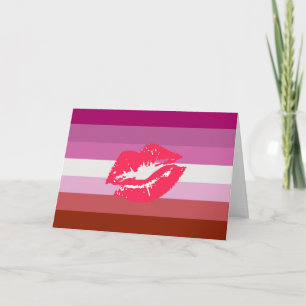 Cartão Sinalizador do Orgulho Lésbico Lipstick