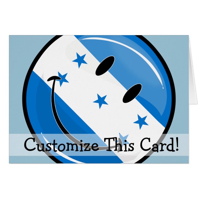 Cartão Sinalizador Hondurenho Sorridente e Brilhante (Frente Horizontal)