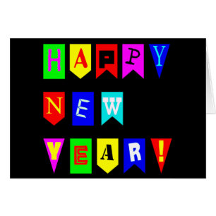 Cartão Sinalizadores de feliz ano novo