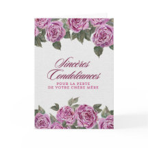 Sincères condoléances - Perte de votre chère mère